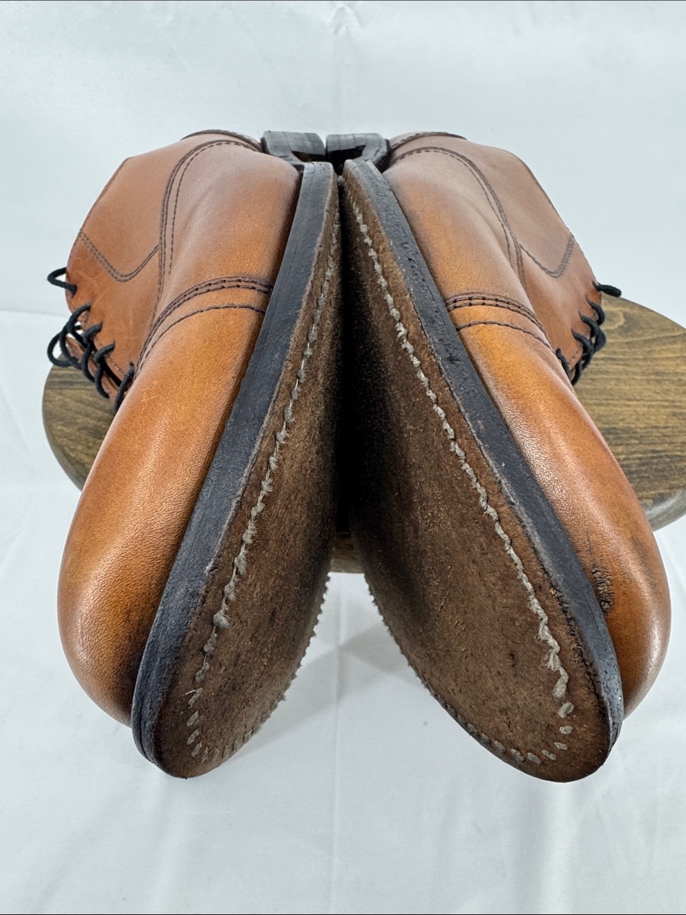 Allen Edmonds Mens Brookwood Leather Cap Toe Dress Shoes in Cognac, sz 11 - Picture 10 of 15